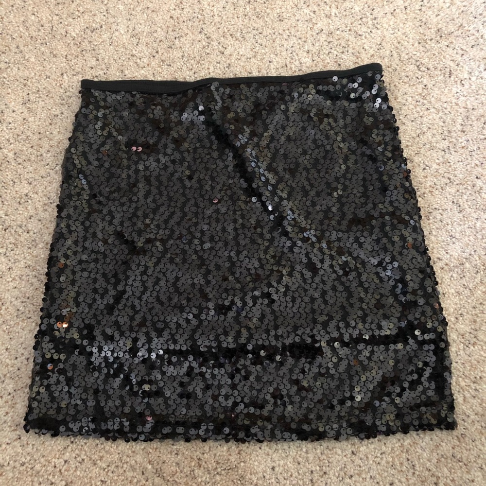 Sequined mini skirt, black,size Medium - Picture 1 of 2